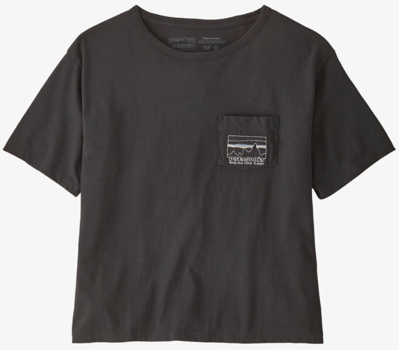 T-Shirt Patagonia Women 73 Skyline Organic Easy Cut Pocket Tee Ink Black 3 T-Shirt Patagonia Women 73 Skyline Organic Easy Cut Pocket Tee Ink Black