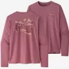 Longsleeve Patagonia Men Cap Cool Daily Graphic Shirt Lands Protect Pedal Evening Mauve X Dye -Patagonië Outdoor Sportkleding 1 4516020pemx