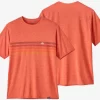T-Shirt Patagonia Men Cap Cool Daily Graphic Shirt Line Logo Ridge Stripe Quartz Coral X Dye -Patagonië Outdoor Sportkleding 1 4523520oranje201