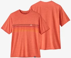 T-Shirt Patagonia Men Cap Cool Daily Graphic Shirt Line Logo Ridge Stripe Quartz Coral X Dye