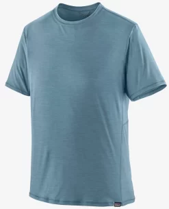 T-Shirt Patagonia Men Cap Cool Lightweight Shirt Light Plume Grey Steam Blue X Dye