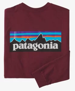 T-shirt Patagonia Men L/S P6 Logo Responsibili-Tee Sequoia Red
