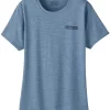 T-Shirt Patagonia Women Cap Cool Daily Graphic Shirt Lands Tree Trotter Steam Blue X Dye -Patagonië Outdoor Sportkleding 1 wbs23 45390 tsmx tu