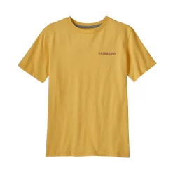 T-Shirt Patagonia Kids Regenerative Organic Certified Cotton Graphic Summit Swell Surfboard Yellow