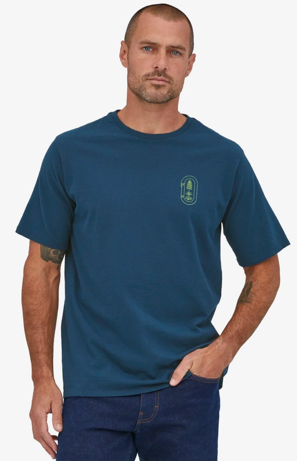 T-Shirt Patagonia Men Clean Climb Trade Responsibili Tee Clean Climb Bloom Salvia Green 4 T-Shirt Patagonia Men Clean Climb Trade Responsibili Tee Clean Climb Bloom Salvia Green - Afbeelding 2