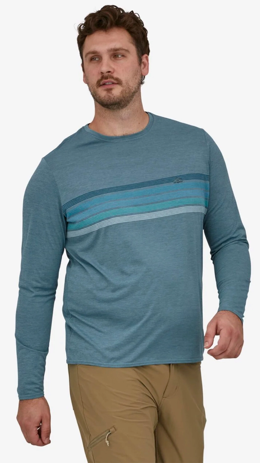 Longsleeve Patagonia Men Cap Cool Daily Graphic Shirt Line Logo Ridge Stripe Light Plume Grey X Dye 4 Longsleeve Patagonia Men Cap Cool Daily Graphic Shirt Line Logo Ridge Stripe Light Plume Grey X Dye - Afbeelding 2
