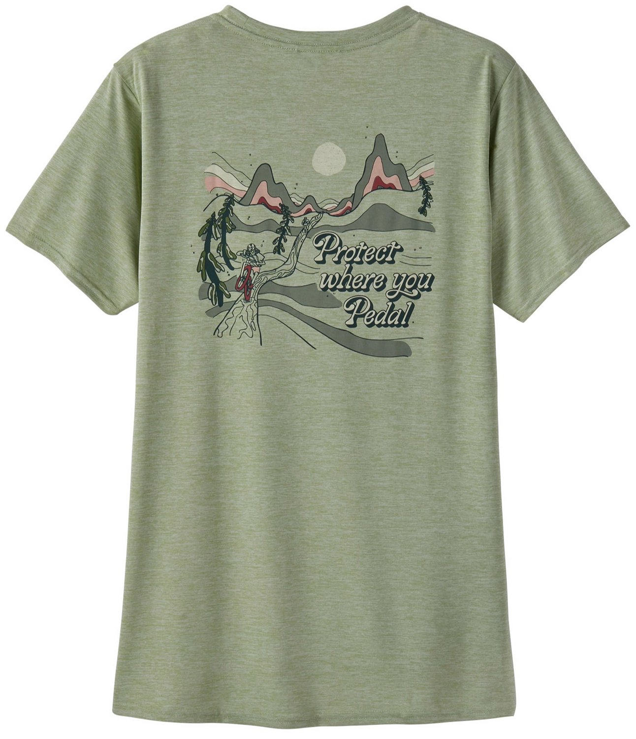 T-Shirt Patagonia Women Cap Cool Daily Graphic Shirt Lands Protect Pedal Salvia Green X Dye 4 T-Shirt Patagonia Women Cap Cool Daily Graphic Shirt Lands Protect Pedal Salvia Green X Dye - Afbeelding 2