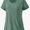 T-Shirt Patagonia Women Cap Cool Trail Shirt Hemlock Green -Patagonië Outdoor Sportkleding 2450120hemlock20green