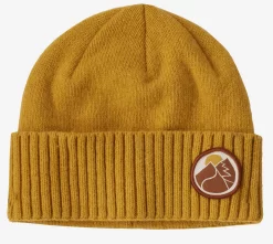 Muts Patagonia Brodeo Beanie Slow Going Patch Cabin Gold