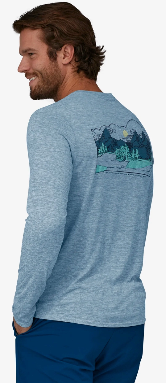 Longsleeve Patagonia Men Cap Cool Daily Graphic Shirt Lands Protect Pedal Evening Mauve X Dye 5 Longsleeve Patagonia Men Cap Cool Daily Graphic Shirt Lands Protect Pedal Evening Mauve X Dye - Afbeelding 3