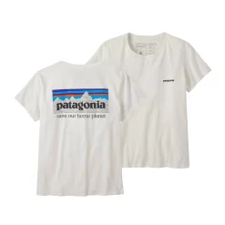 T-Shirt Patagonia Women P6 Mission Organic Birch White -Patagonië Outdoor Sportkleding 3 wbs22 37560 bcw