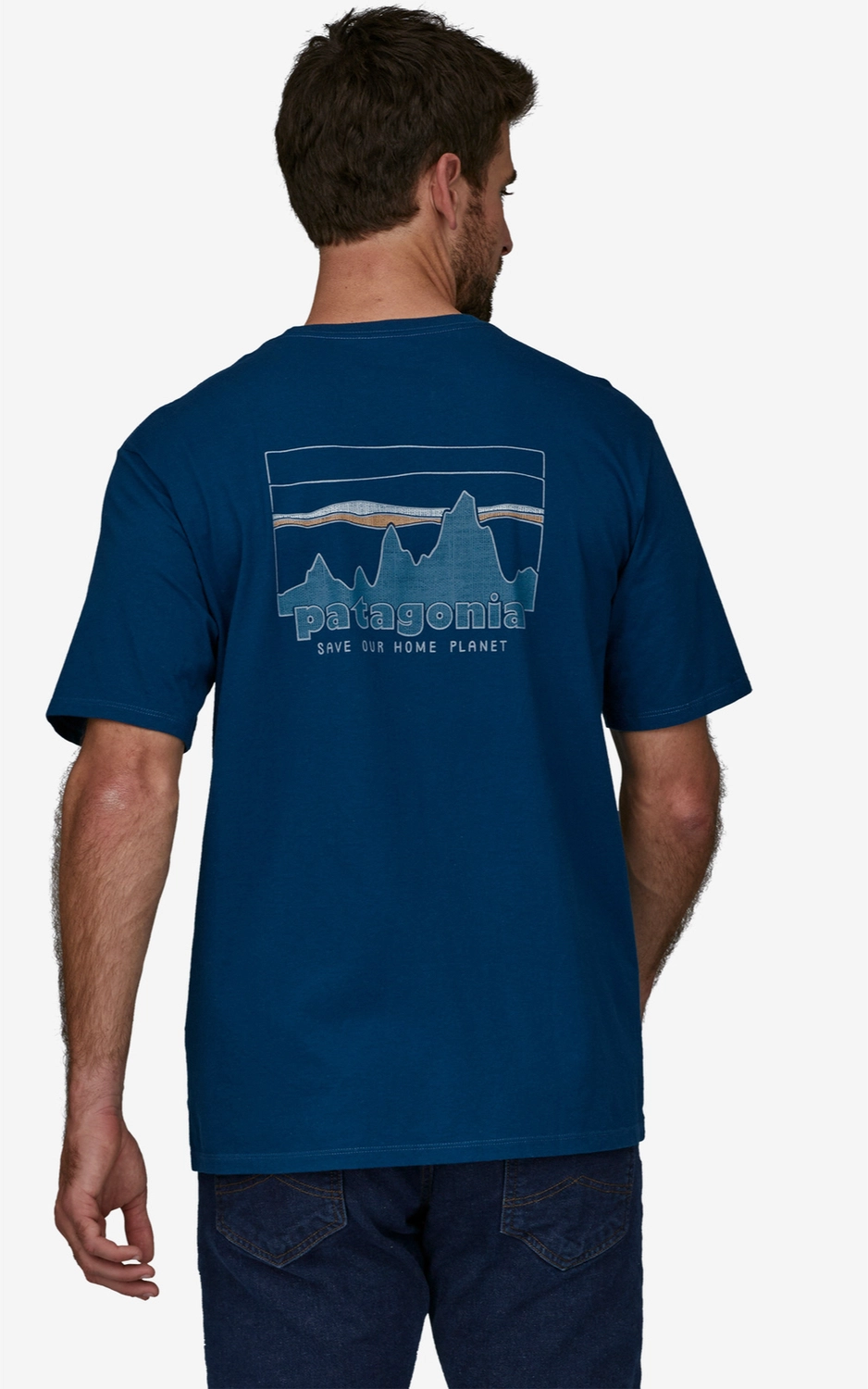 T-Shirt Patagonia Men 73 Skyline Organic Lagom Blue 4 T-Shirt Patagonia Men 73 Skyline Organic Lagom Blue - Afbeelding 2
