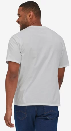 T-Shirt Patagonia Men Line Logo Ridge Stripe Organic Pocket White -Patagonië Outdoor Sportkleding 3758720wit203