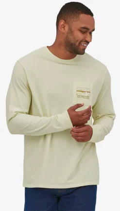 Longsleeve Patagonia Men 73 Skyline Pocket Responsibili Tee Birch White -Patagonië Outdoor Sportkleding 3759420wit202