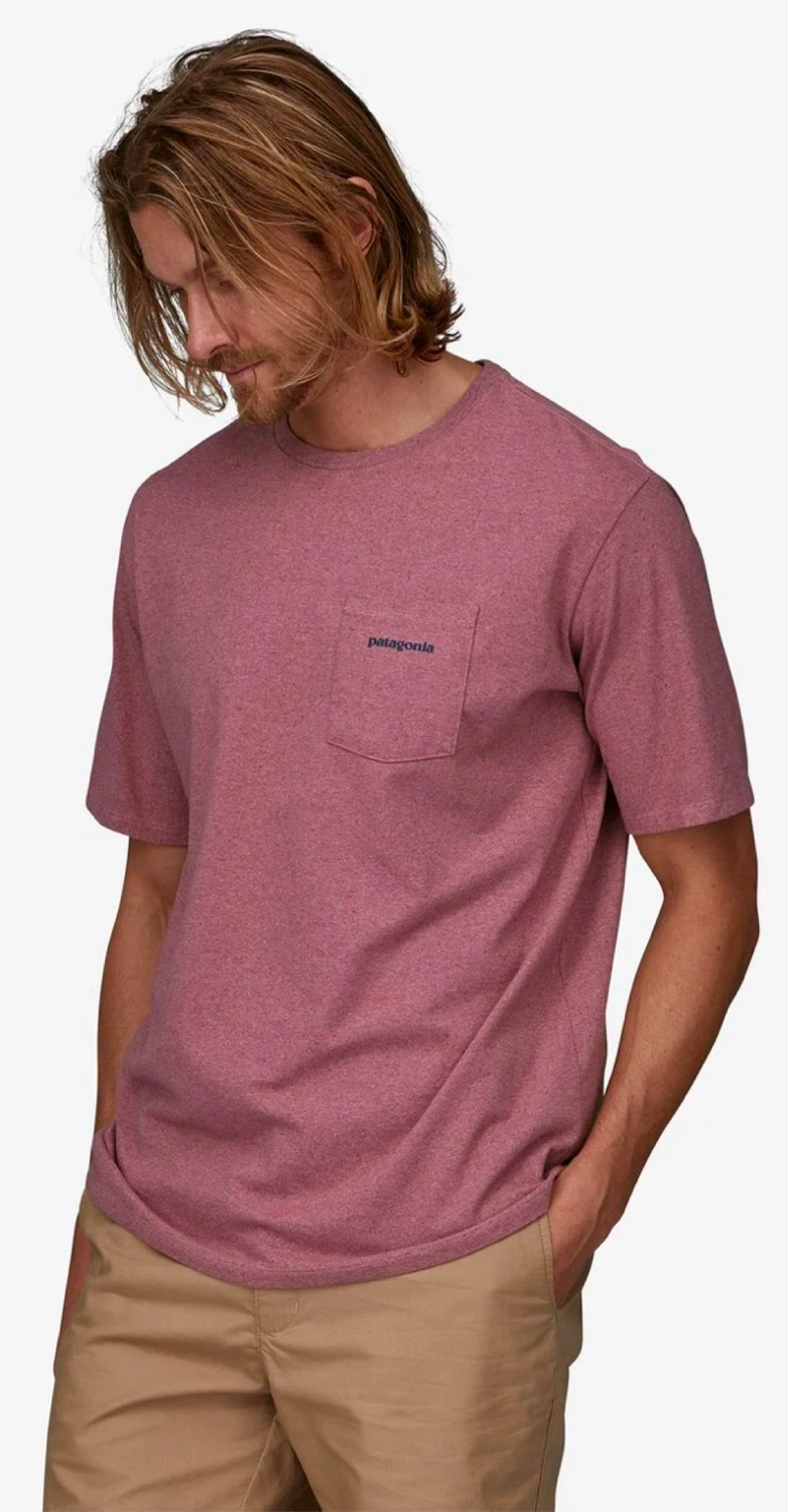 T-Shirt Patagonia Men Boardshort Logo Pocket Responsibili Tee Evening Mauve 4 T-Shirt Patagonia Men Boardshort Logo Pocket Responsibili Tee Evening Mauve - Afbeelding 2