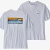 T-Shirt Patagonia Men Boardshort Logo Pocket Responsibili Tee White