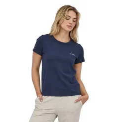 T-Shirt Patagonia Women P6 Mission Organic New Navy -Patagonië Outdoor Sportkleding 4 wbf22 37560 nena slj1