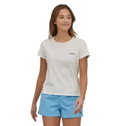 T-Shirt Patagonia Women P6 Mission Organic Birch White -Patagonië Outdoor Sportkleding 4 wbs22 37560 bcw sm1