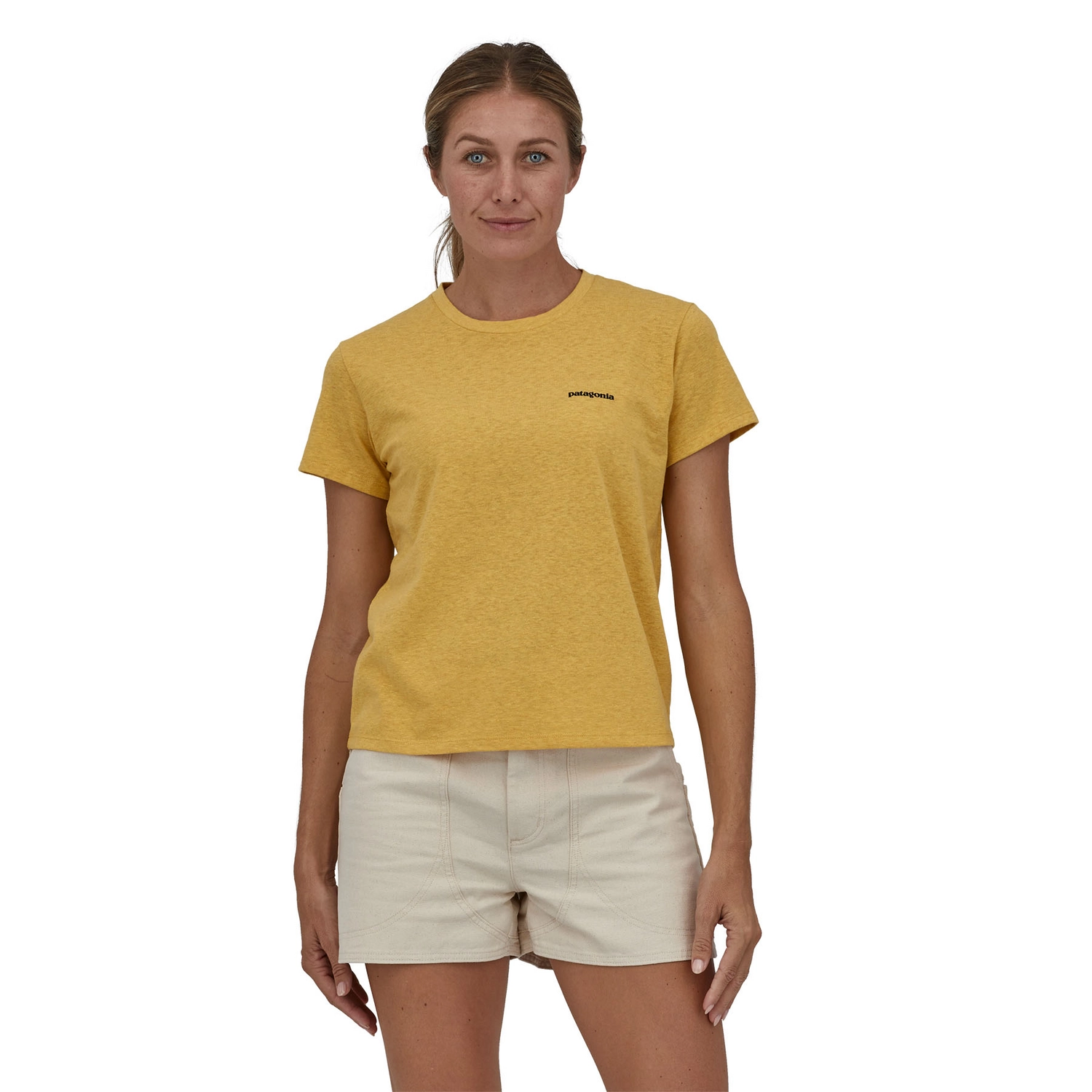 T-Shirt Patagonia Women P6 Logo Responsibili Tee Surfboard Yellow 6 T-Shirt Patagonia Women P6 Logo Responsibili Tee Surfboard Yellow - Afbeelding 4