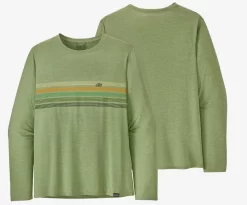 Longsleeve Patagonia Men Cap Cool Daily Graphic Shirt Line Logo Ridge Stripe Salvia Green X Dye