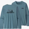 Longsleeve Patagonia Women Cap Cool Daily Graphic Shirt 73 Skyline Light Plume Grey X Dye -Patagonië Outdoor Sportkleding 4520520grijs201