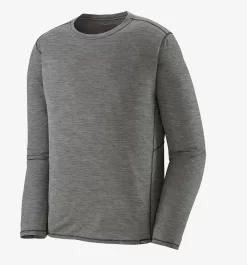 T Shirt Patagonia Men LS Cap Cool Lightweight Shirt Forge Grey Feather Grey X Dye