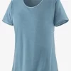 T-Shirt Patagonia Women Cap Cool Lightweight Shirt Light Plume Grey Steam Blue X Dye -Patagonië Outdoor Sportkleding 4576520grijs201
