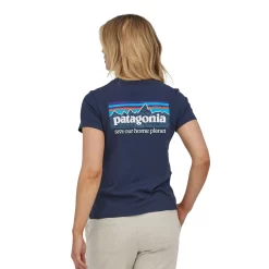 T-Shirt Patagonia Women P6 Mission Organic New Navy -Patagonië Outdoor Sportkleding 5 wbf22 37560 nena slj2