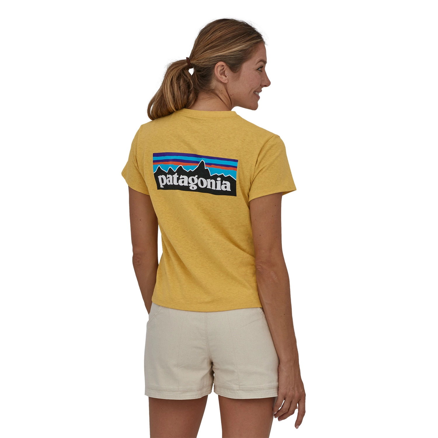 T-Shirt Patagonia Women P6 Logo Responsibili Tee Surfboard Yellow 7 T-Shirt Patagonia Women P6 Logo Responsibili Tee Surfboard Yellow - Afbeelding 5