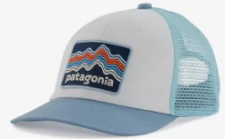Pet Patagonia Kids Trucker Hat Ridge Rise Stripe Light Plume Grey