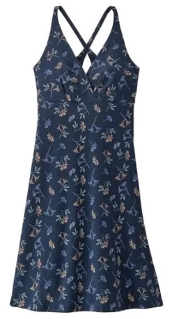 Jurk Patagonia Women Amber Dawn Dress Quito Multi Tidepool Blue