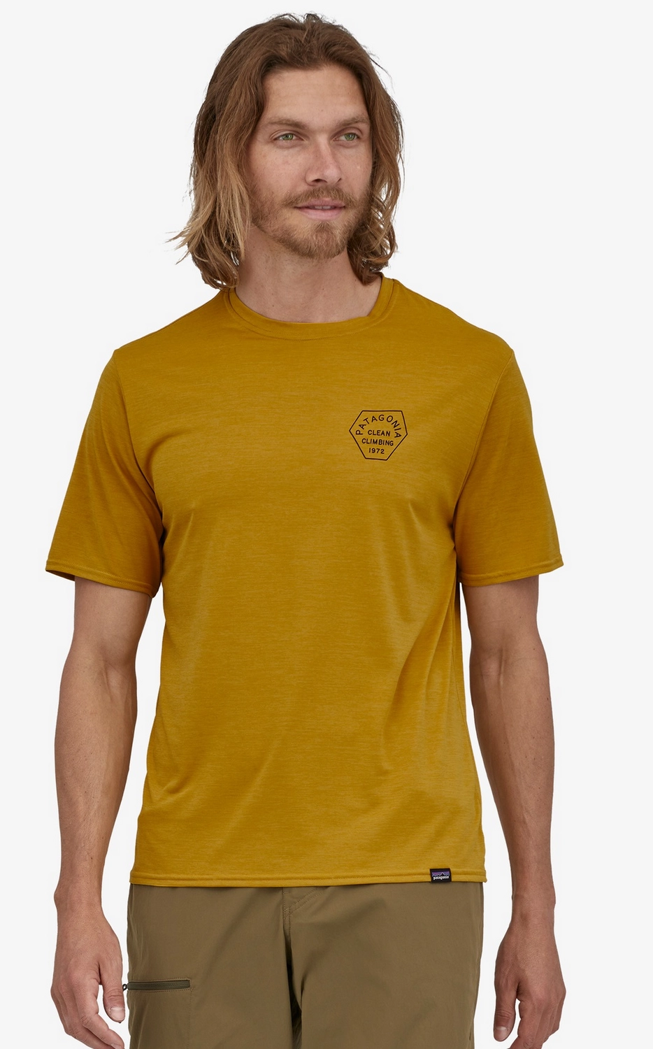 T-Shirt Patagonia Men Cap Cool Daily Graphic Shirt Clean Climb Type Cabin Gold X-Dye 4 T-Shirt Patagonia Men Cap Cool Daily Graphic Shirt Clean Climb Type Cabin Gold X-Dye - Afbeelding 2