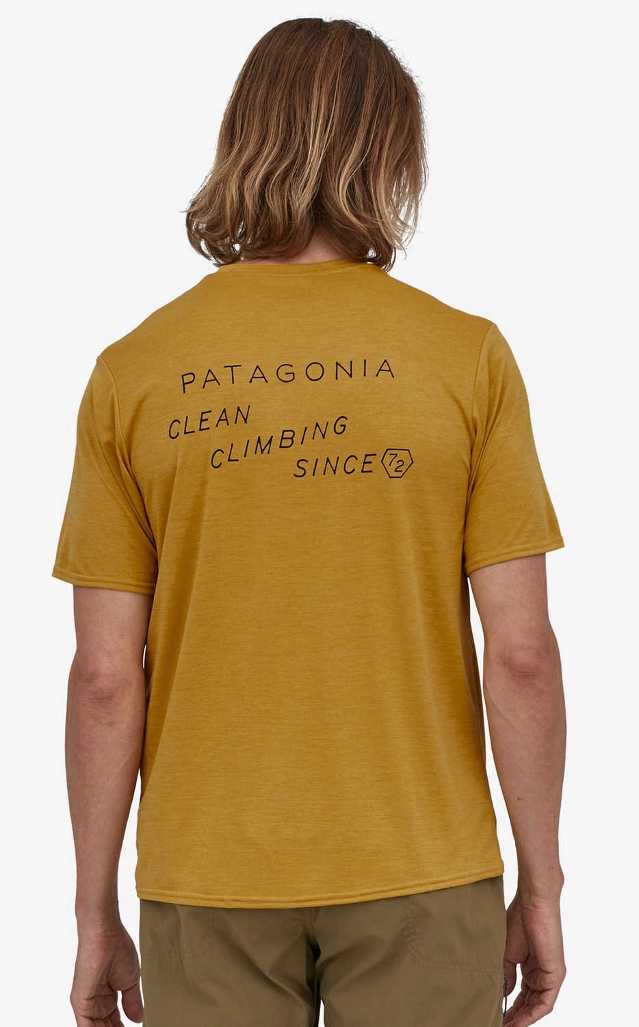T-Shirt Patagonia Men Cap Cool Daily Graphic Shirt Clean Climb Type Cabin Gold X-Dye 5 T-Shirt Patagonia Men Cap Cool Daily Graphic Shirt Clean Climb Type Cabin Gold X-Dye - Afbeelding 3
