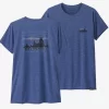 T-Shirt Patagonia Women Cap Cool Daily Graphic Shirt '73 Skyline Current Blue X-Dye