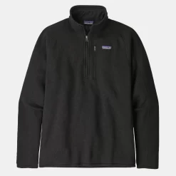 Trui Patagonia Mens Better Sweater 1/4 Zip Black 2019 -Patagonië Outdoor Sportkleding Trui Patagonia Mens Better Sweater 1 4 Zip Black 2019