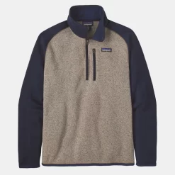 Trui Patagonia Mens Better Sweater 1/4 Zip Oar Tan -Patagonië Outdoor Sportkleding Trui Patagonia Mens Better Sweater 1 4 Zip Oar Tangrijs