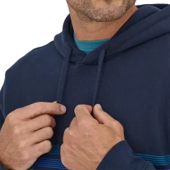 Trui Patagonia Unisex Line Logo Ridge Stripe Uprisal Hoody New Navy -Patagonië Outdoor Sportkleding WBF21 39620 NENA ZTTIES
