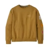 Trui Patagonia Women Clean Climb Badges Uprisal Crew Sweatshirt Cabin Gold 1 Trui Patagonia Women Clean Climb Badges Uprisal Crew Sweatshirt Cabin Gold -Patagonië Outdoor Sportkleding WBF22 37564 CGLD