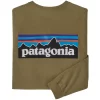 T-shirt Patagonia Men L/S P6 Logo Responsibili-Tee Moray Khaki