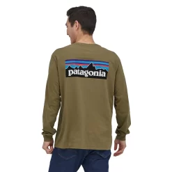 T-shirt Patagonia Men L/S P6 Logo Responsibili-Tee Moray Khaki -Patagonië Outdoor Sportkleding WBF22 38518 MOKH JC2