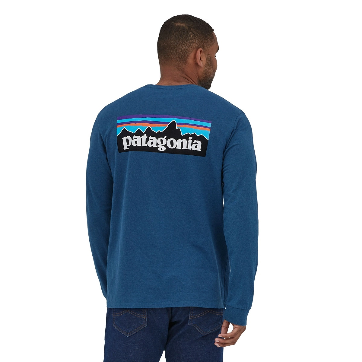 T-shirt Patagonia Men L/S P6 Logo Responsibili-Tee Wavy Blue 5 T-shirt Patagonia Men L/S P6 Logo Responsibili-Tee Wavy Blue - Afbeelding 3