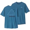 T-Shirt Patagonia Men Cap Cool Daily Graphic Shirt Slow Going Wavy Blue X-Dye -Patagonië Outdoor Sportkleding WBF22 45235 SLWX20