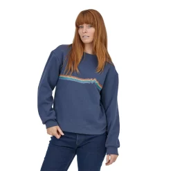 Trui Patagonia Women Ridge Rise Stripe Uprisal Crew Sweatshirt Current Blue -Patagonië Outdoor Sportkleding WBS22 39646 CUBL CKH1
