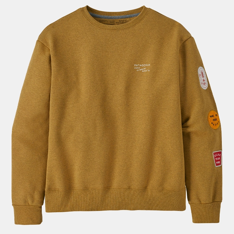 Trui Patagonia Women Clean Climb Badges Uprisal Crew Sweatshirt Cabin Gold 4 Trui Patagonia Women Clean Climb Badges Uprisal Crew Sweatshirt Cabin Gold - Afbeelding 2