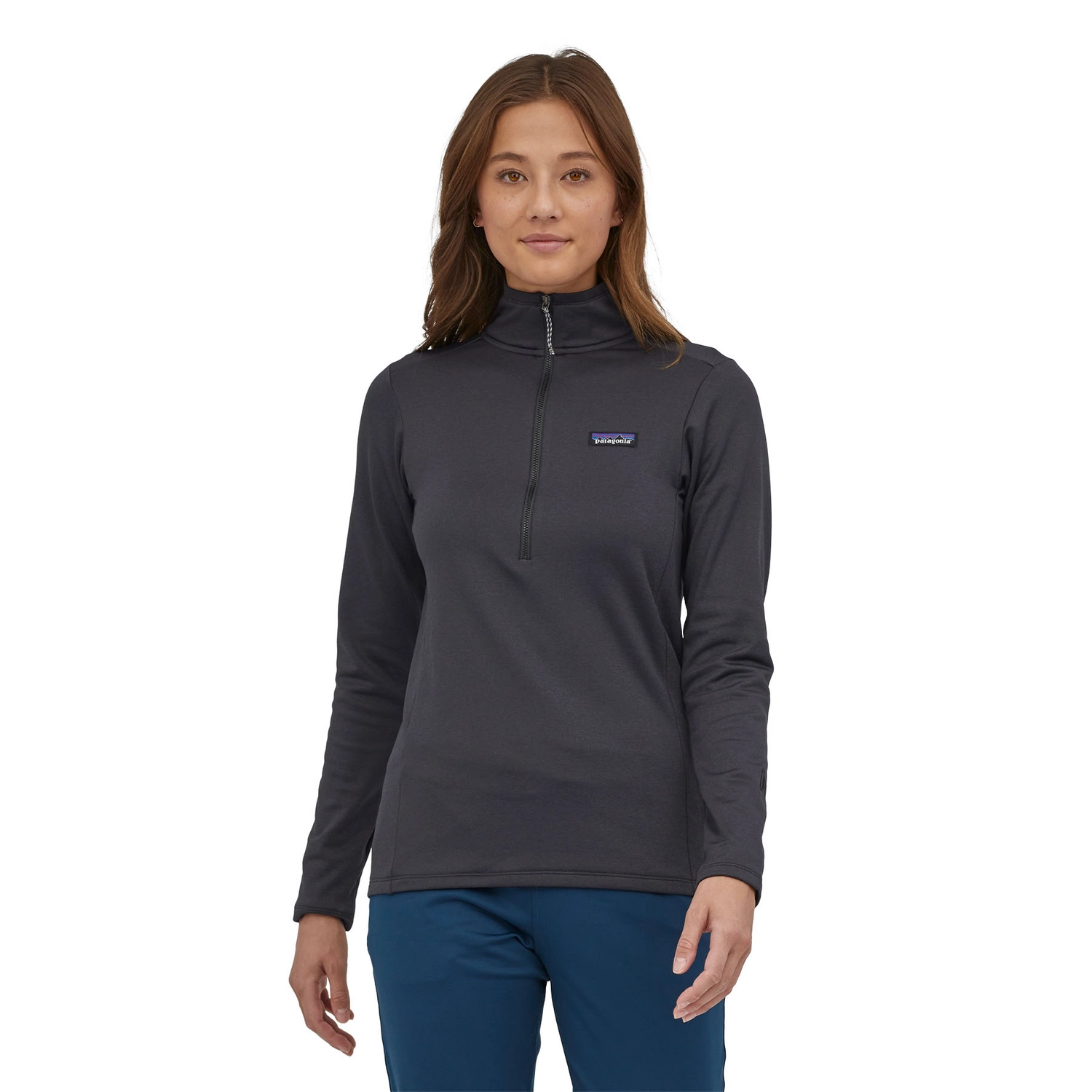 Trui Patagonia Women R1 Daily Zip Neck Ink Black Black X Dye 4 Trui Patagonia Women R1 Daily Zip Neck Ink Black Black X Dye - Afbeelding 2