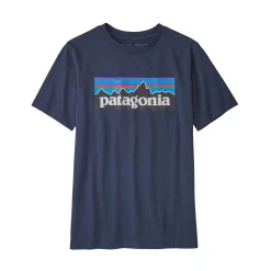 T-Shirt Patagonia Kids Regenerative Organic Certified Cotton P6 Logo New Navy