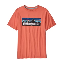 T-Shirt Patagonia Kids Regenerative Organic Certified Cotton P6 Logo Coho Coral