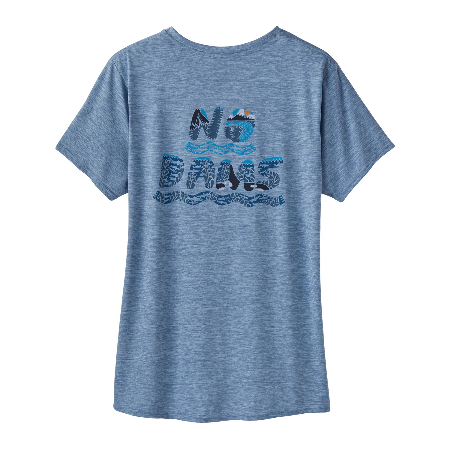 T-Shirt Patagonia Women Cap Cool Daily Graphic Shirt Waters No Dams Orca Steam Blue X-Dye 4 T-Shirt Patagonia Women Cap Cool Daily Graphic Shirt Waters No Dams Orca Steam Blue X-Dye - Afbeelding 2