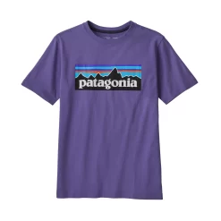 T-Shirt Patagonia Kids Regenerative Organic Certified Cotton P6 Logo Perennial Purple