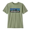 T-Shirt Patagonia Kids Regenerative Organic Certified Cotton P6 Logo Salvia Green -Patagonië Outdoor Sportkleding wbs23 62163 slvg